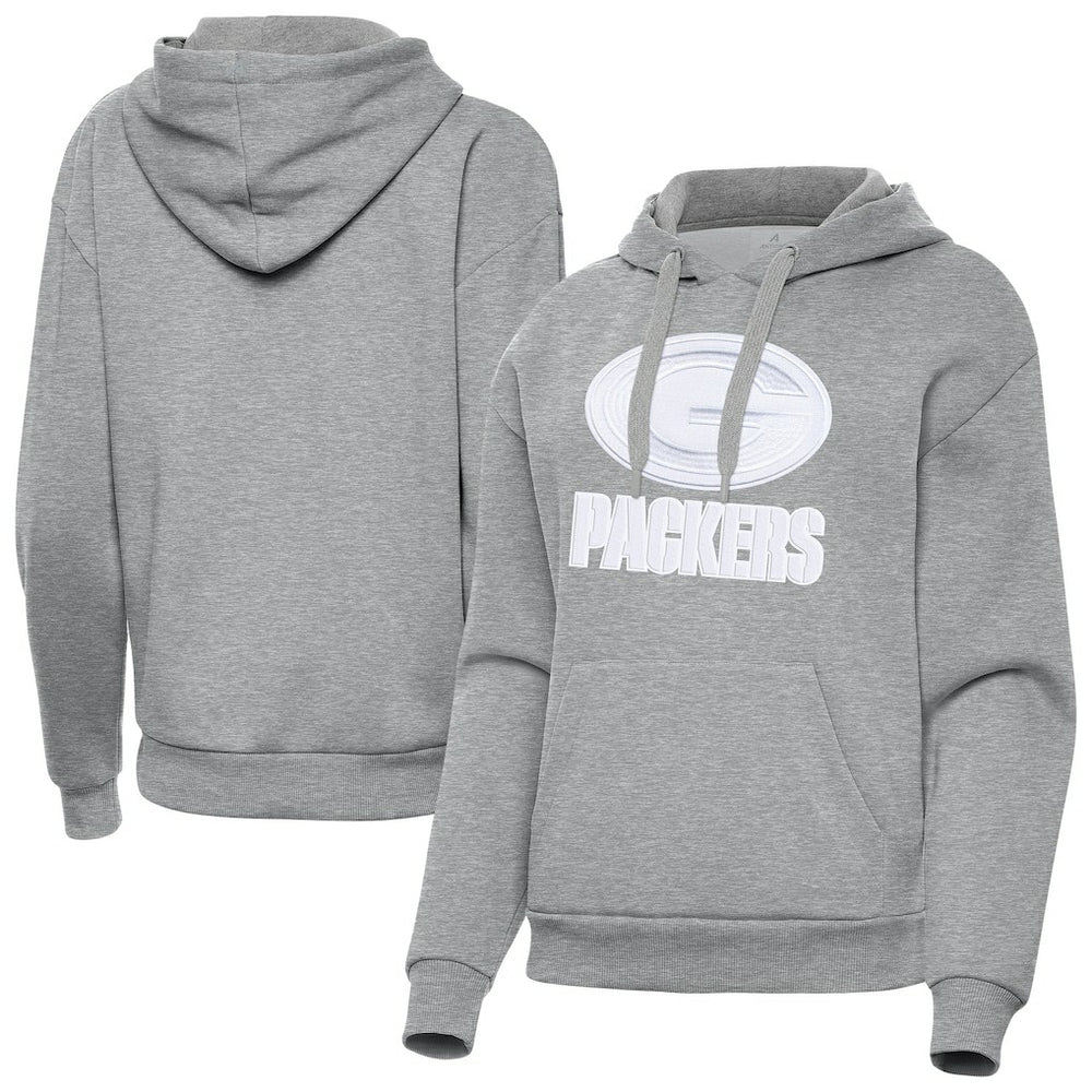 Green Bay Packers Antigua Women's Victory Pullover Hoodie - Heather Gray outlet