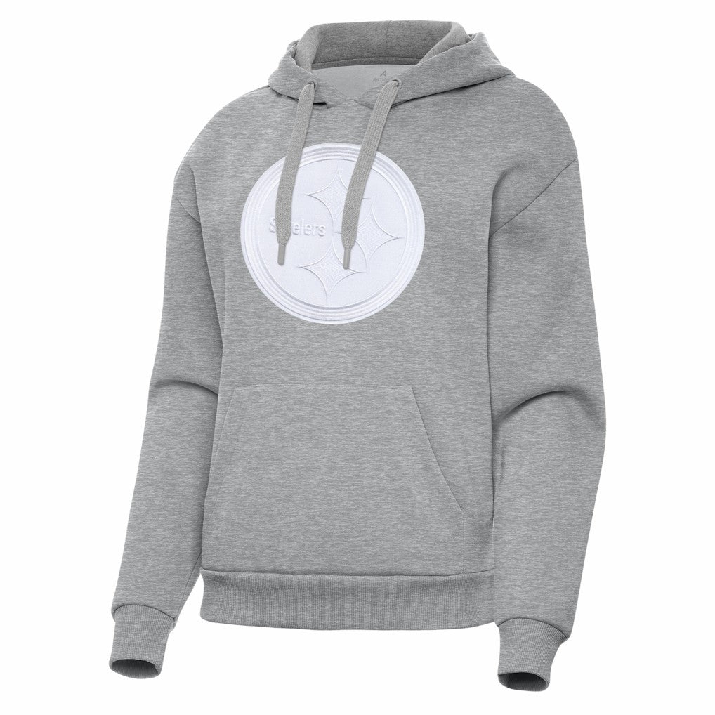 Pittsburgh Steelers Antigua Women's Victory Pullover Hoodie - Heather Gray cheap