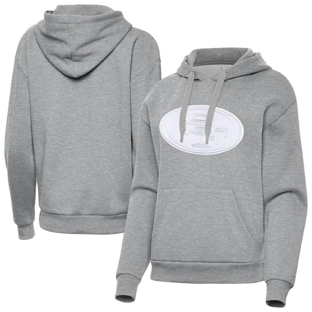 San Francisco 49ers Antigua Women's Victory Pullover Hoodie - Heather Gray cheap