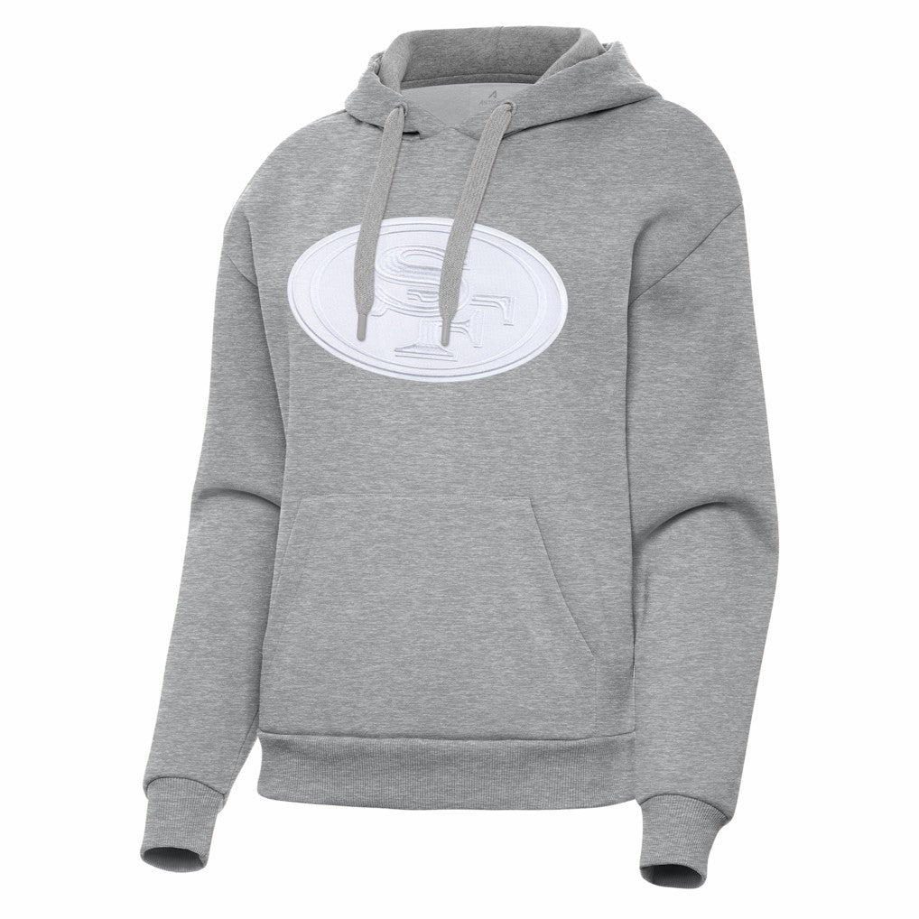 San Francisco 49ers Antigua Women's Victory Pullover Hoodie - Heather Gray cheap