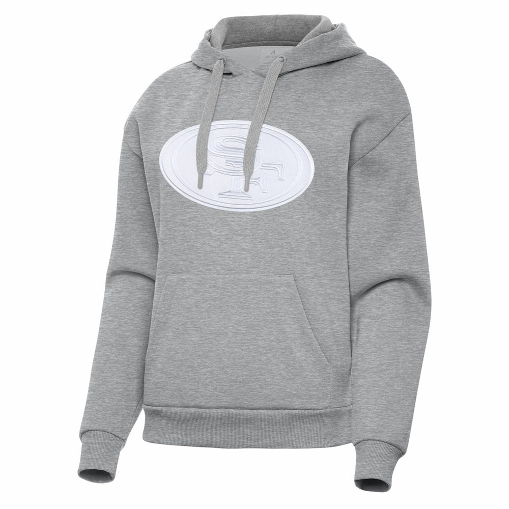 San Francisco 49ers Antigua Women's Victory Pullover Hoodie - Heather Gray cheap