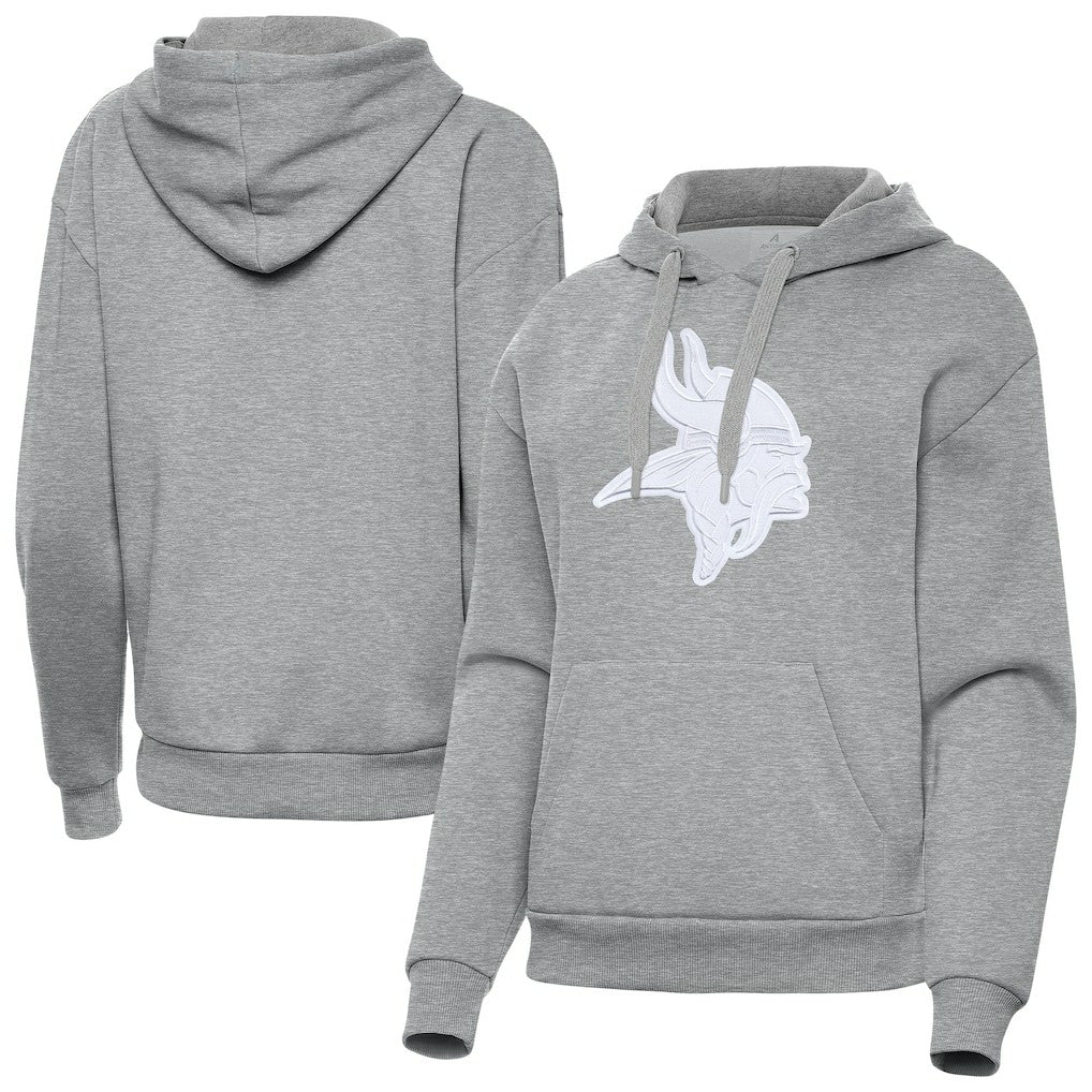 Minnesota Vikings Antigua Women's Victory Pullover Hoodie - Heather Gray cheap