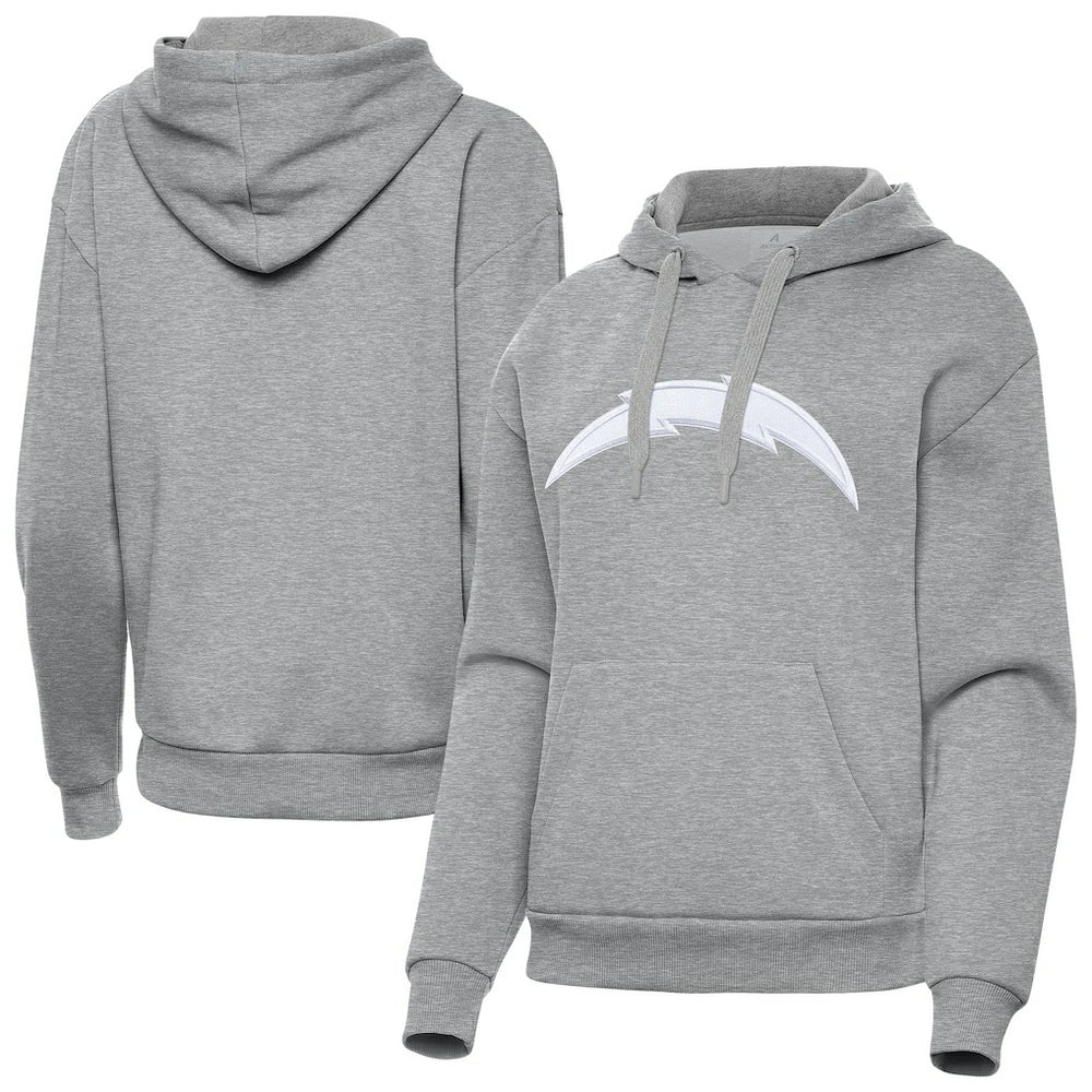 Los Angeles Chargers Antigua Women's Victory Pullover Hoodie - Heather Gray on sale