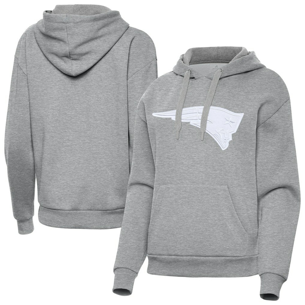 New England Patriots Antigua Women's Victory Pullover Hoodie - Heather Gray online