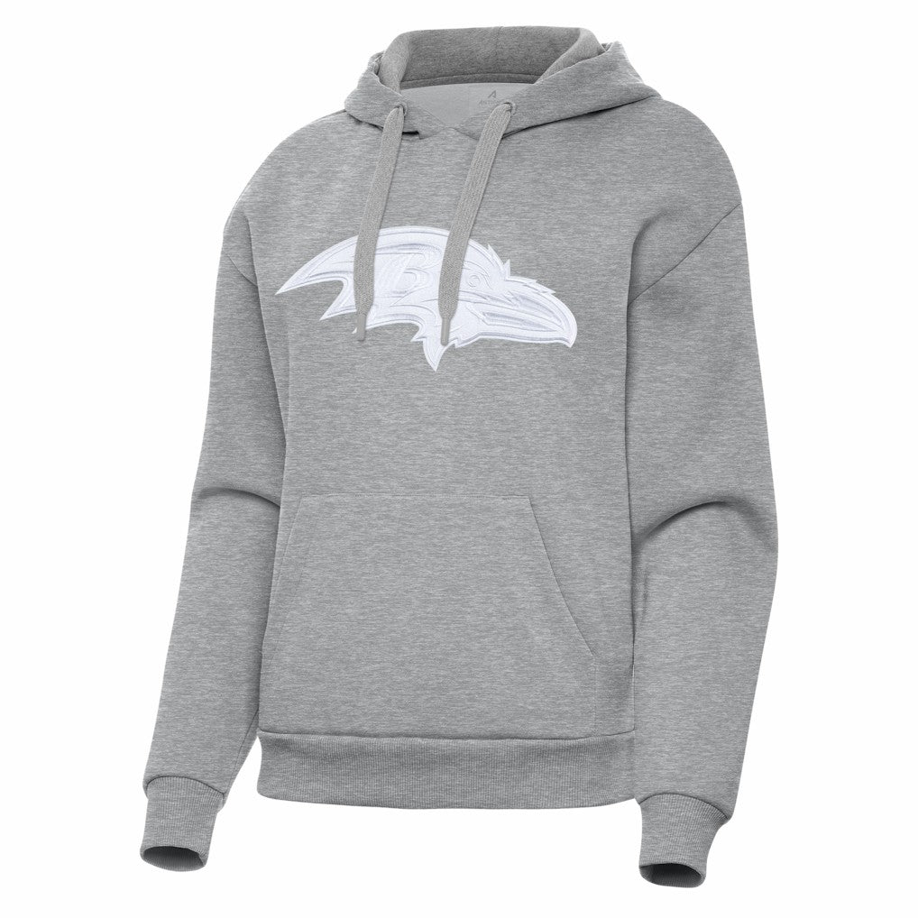 Baltimore Ravens Antigua Women's Victory Pullover Hoodie - Heather Gray cheap