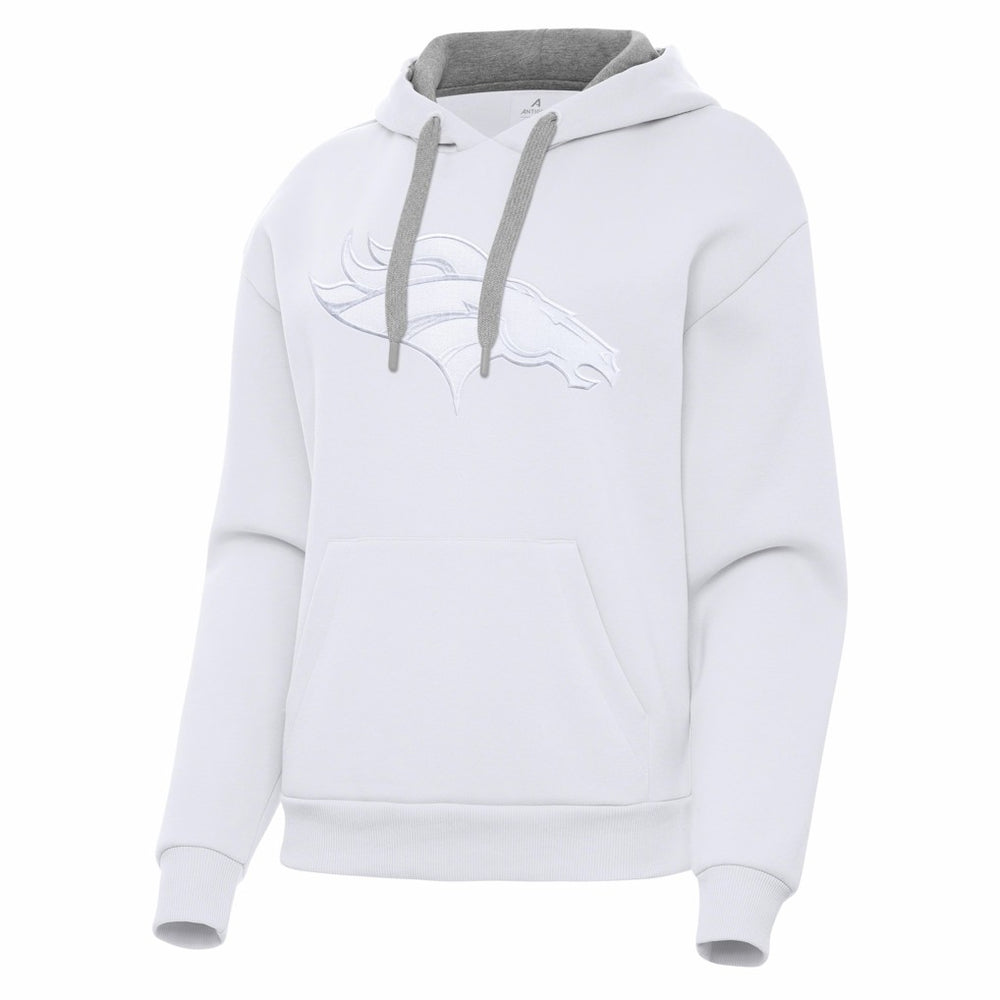 Denver Broncos Antigua Women's Victory Pullover Hoodie - White on sale