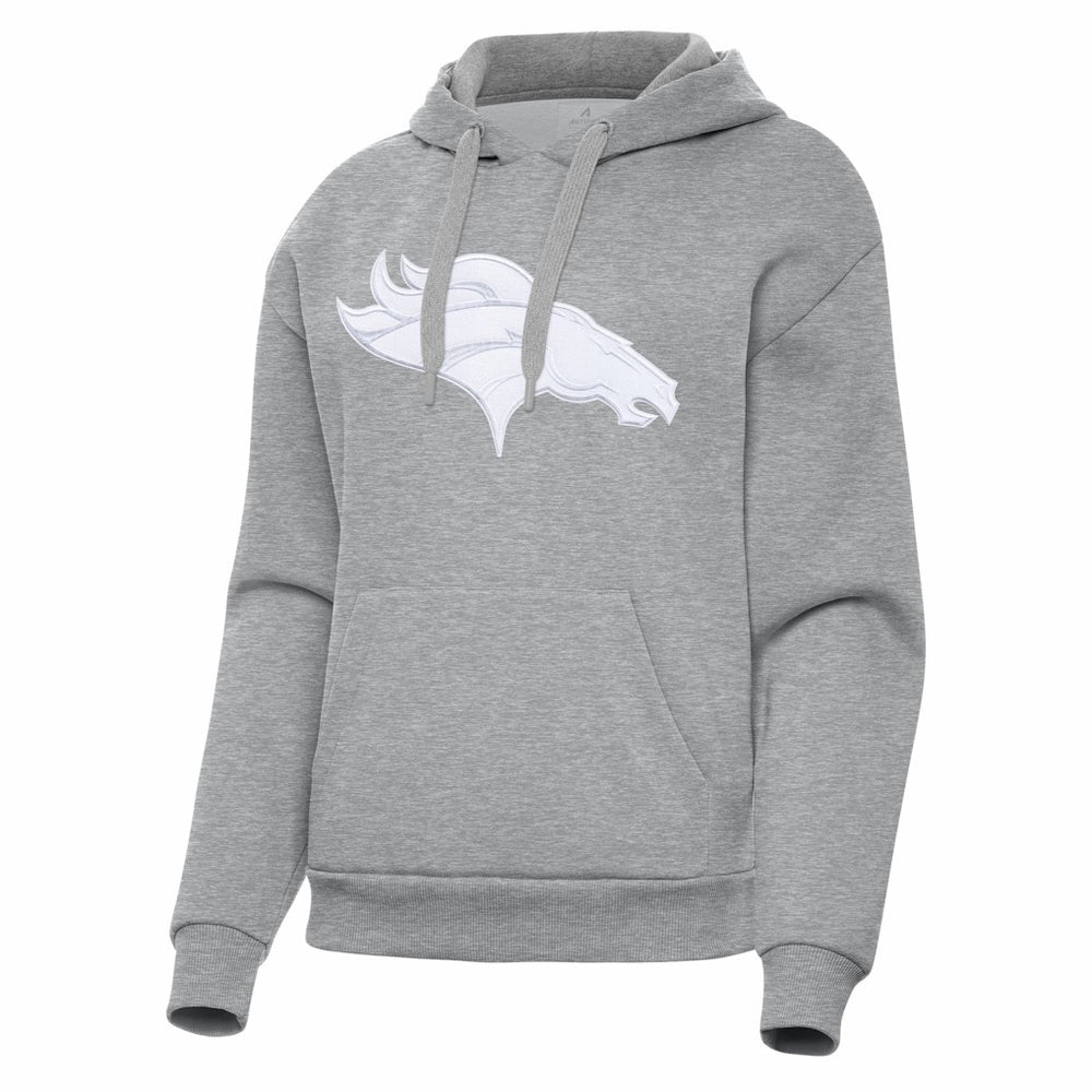 Denver Broncos Antigua Women's Victory Pullover Hoodie - Heather Gray for sale