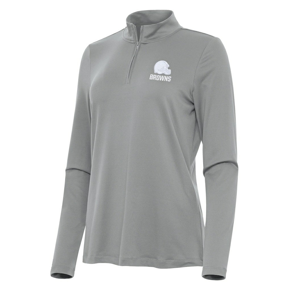 Cleveland Browns Antigua Women's Reprocess Quarter-Zip Top - Gray outlet