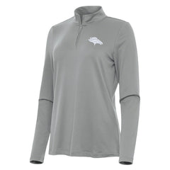 Denver Broncos Antigua Women's Reprocess Quarter-Zip Top - Gray discount
