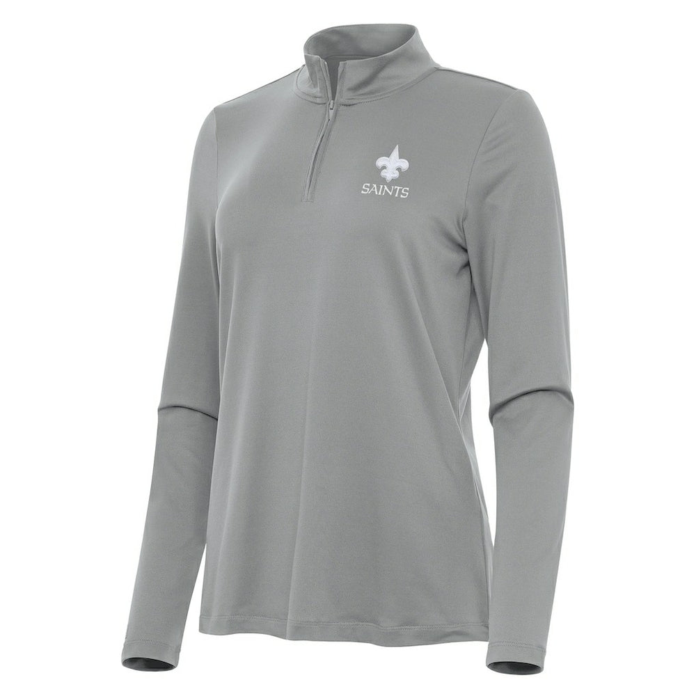 New Orleans Saints Antigua Women's Reprocess Quarter-Zip Top - Gray cheap