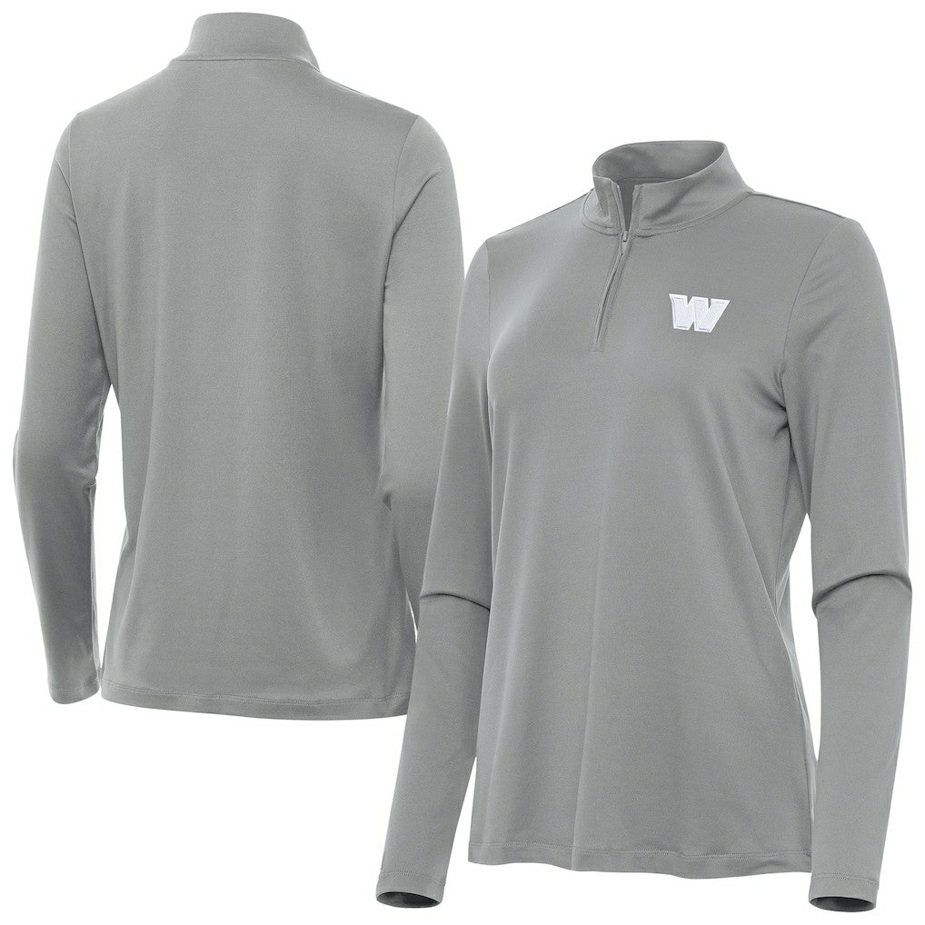 Washington Commanders Antigua Women's Reprocess Quarter-Zip Top - Gray on sale