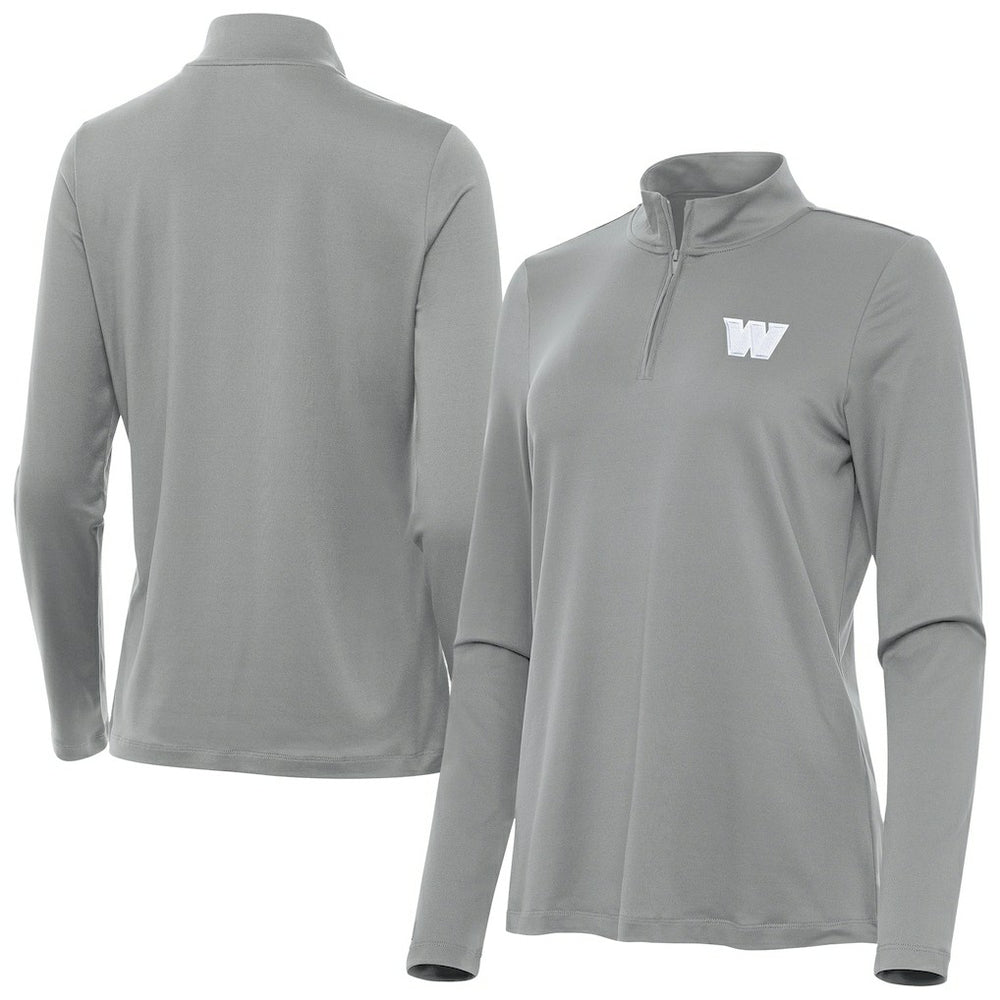 Washington Commanders Antigua Women's Reprocess Quarter-Zip Top - Gray on sale