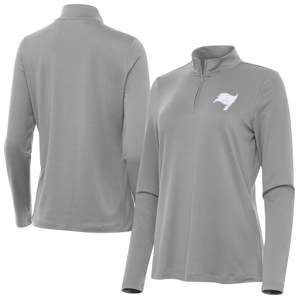 Tampa Bay Buccaneers Antigua Women's Reprocess Quarter-Zip Top - Gray on sale