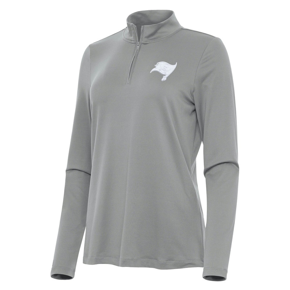 Tampa Bay Buccaneers Antigua Women's Reprocess Quarter-Zip Top - Gray on sale
