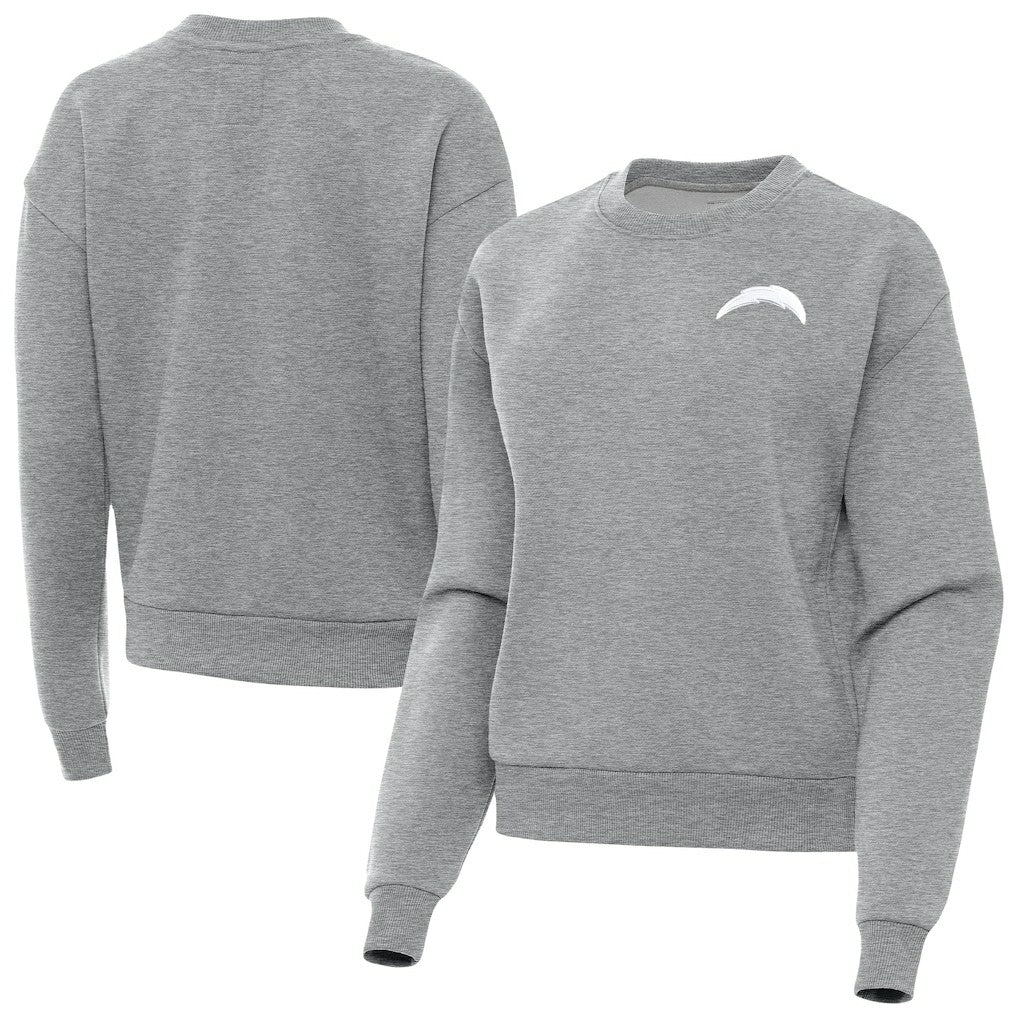 Los Angeles Chargers Antigua Women's Victory Crew Pullover Sweatshirt - Heather Gray on sale