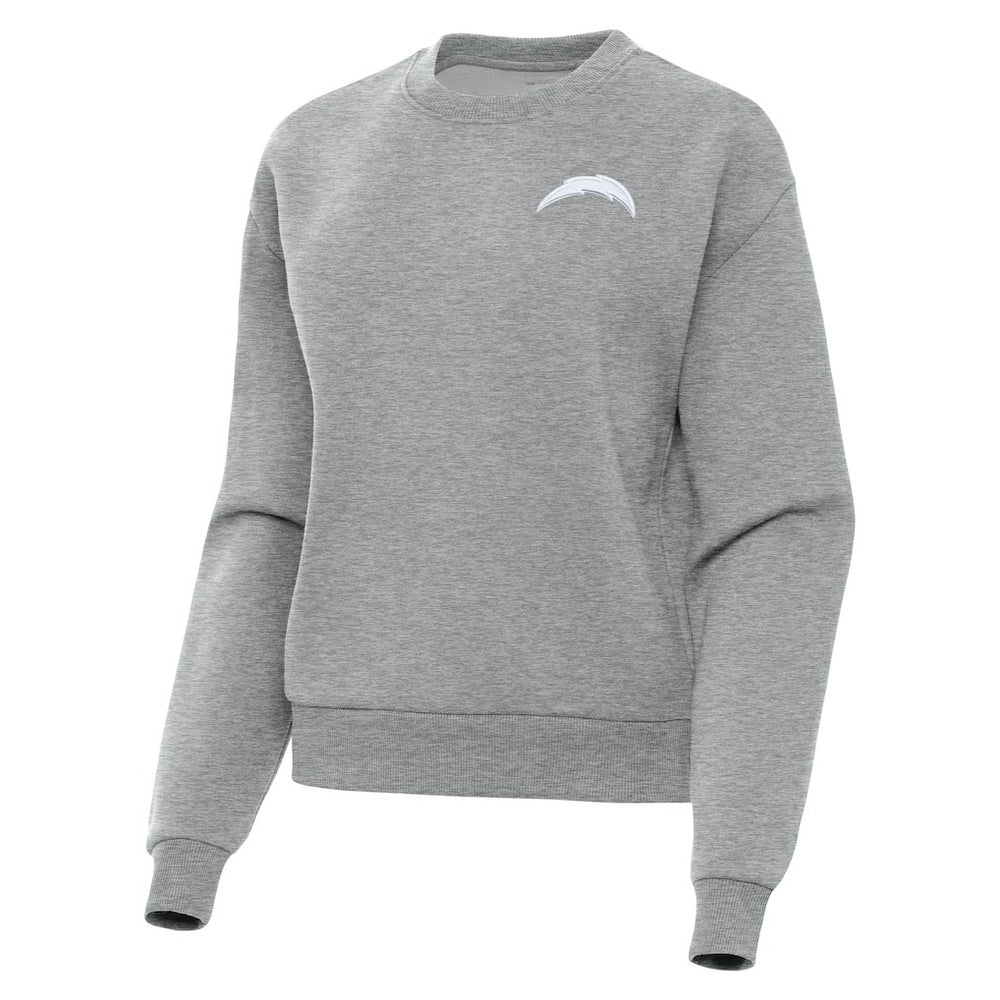 Los Angeles Chargers Antigua Women's Victory Crew Pullover Sweatshirt - Heather Gray on sale