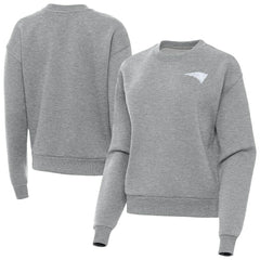 New England Patriots Antigua Women's Victory Crew Pullover Sweatshirt - Heather Gray discount