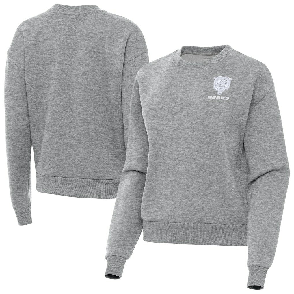 Chicago Bears Antigua Women's Victory Crew Pullover Sweatshirt - Heather Gray outlet