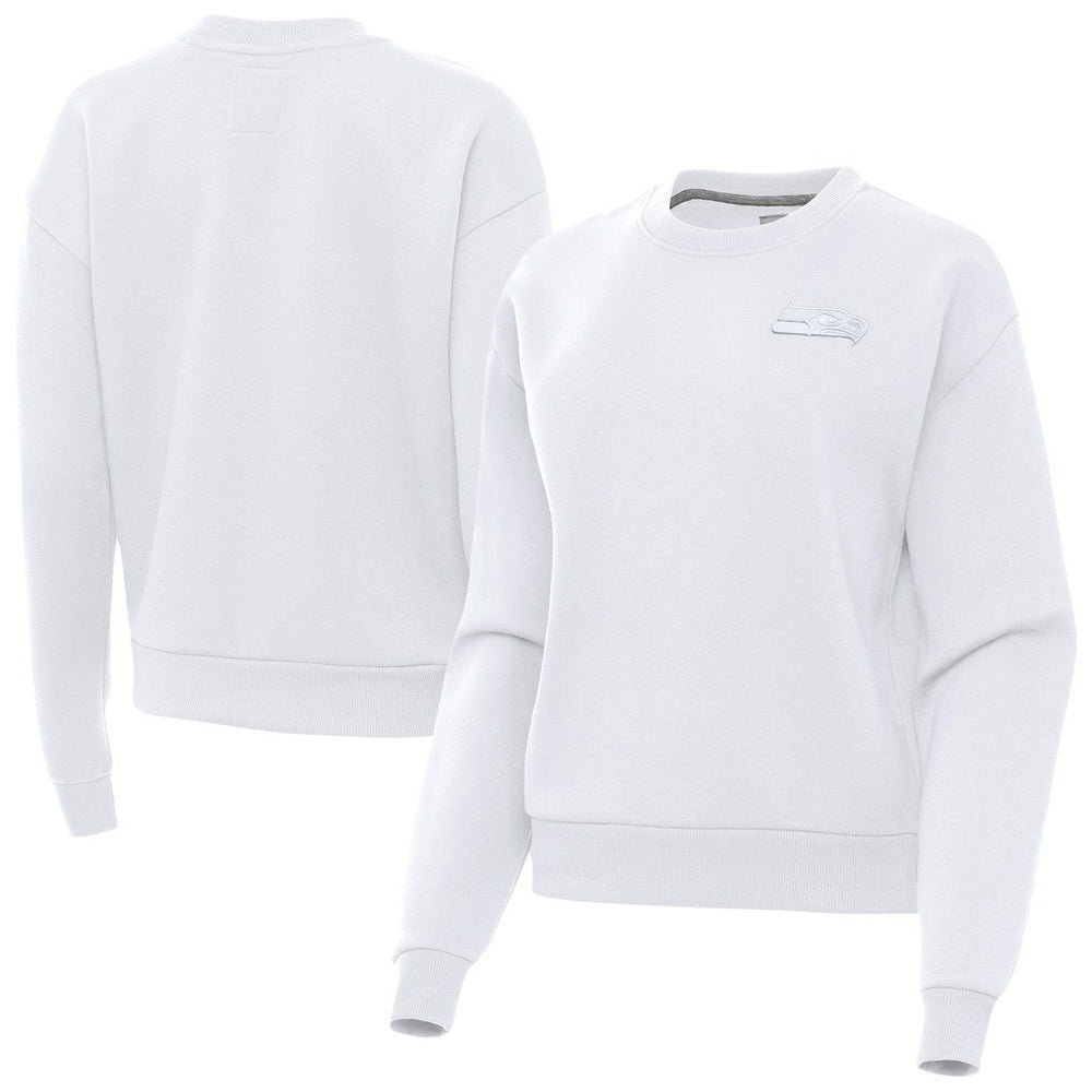 Seattle Seahawks Antigua Women's Victory Crew Pullover Sweatshirt - White online