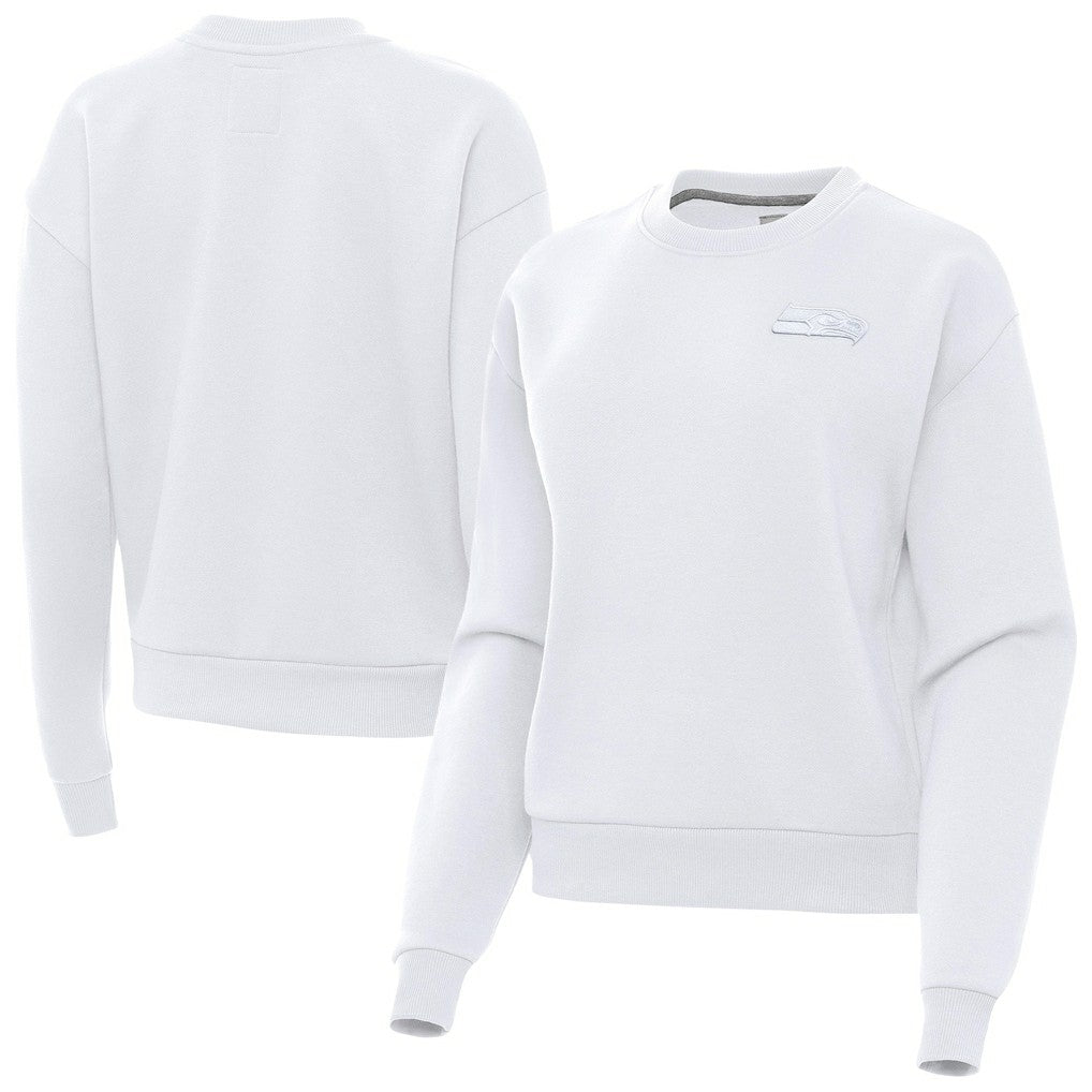 Seattle Seahawks Antigua Women's Victory Crew Pullover Sweatshirt - White online