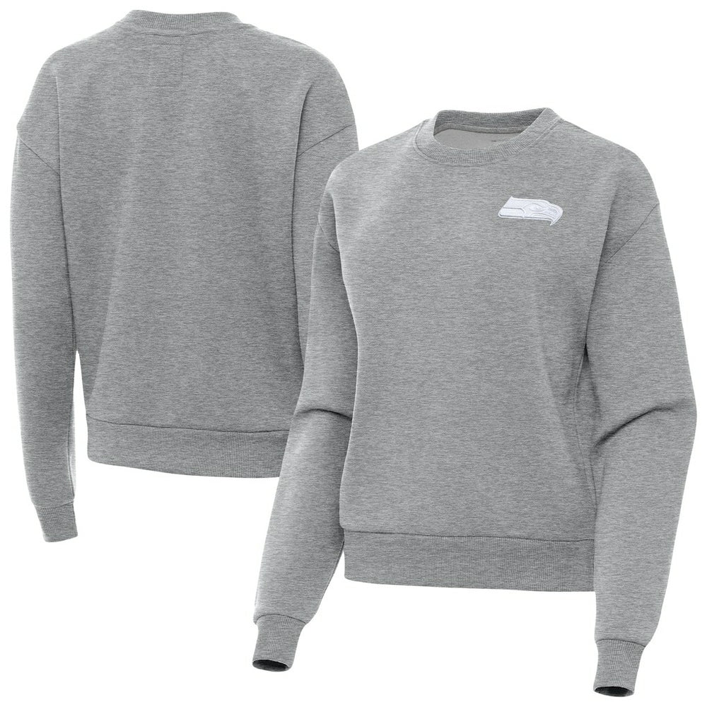Seattle Seahawks Antigua Women's Victory Crew Pullover Sweatshirt - Heather Gray on sale
