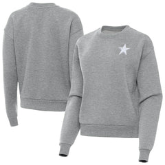 Dallas Cowboys Antigua Women's Victory Crew Pullover Sweatshirt - Heather Gray cheap