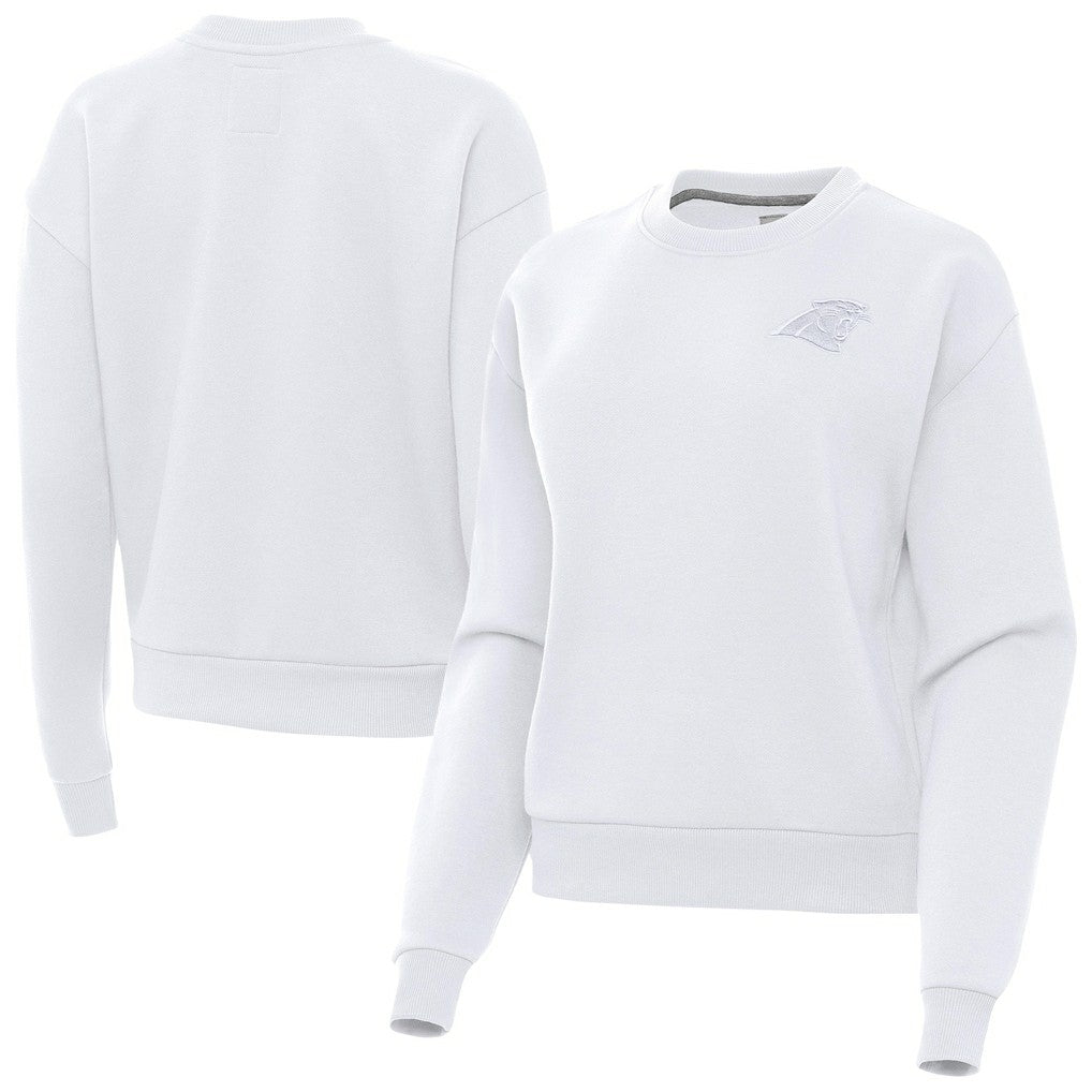 Carolina Panthers Antigua Women's Victory Crew Pullover Sweatshirt - White outlet