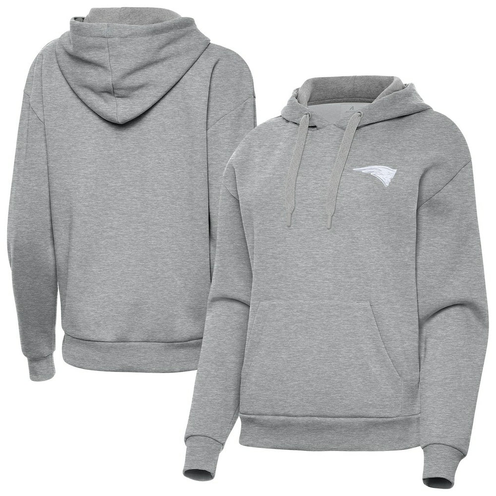 New England Patriots Antigua Women's Victory Pullover Hoodie - Heather Gray cheap