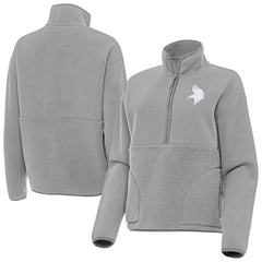 Minnesota Vikings Antigua Women's Figure Half-Zip Sweatshirt - Gray outlet