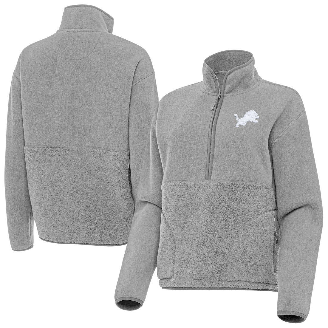 Detroit Lions Antigua Women's Figure Half-Zip Sweatshirt - Gray sale