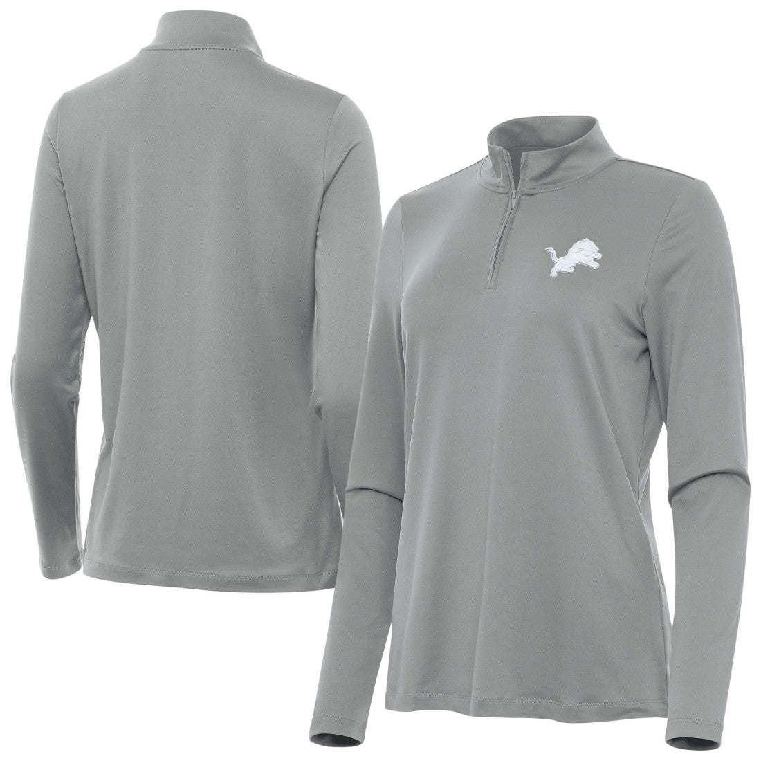 Detroit Lions Antigua Women's Reprocess Quarter-Zip Top - Gray discount