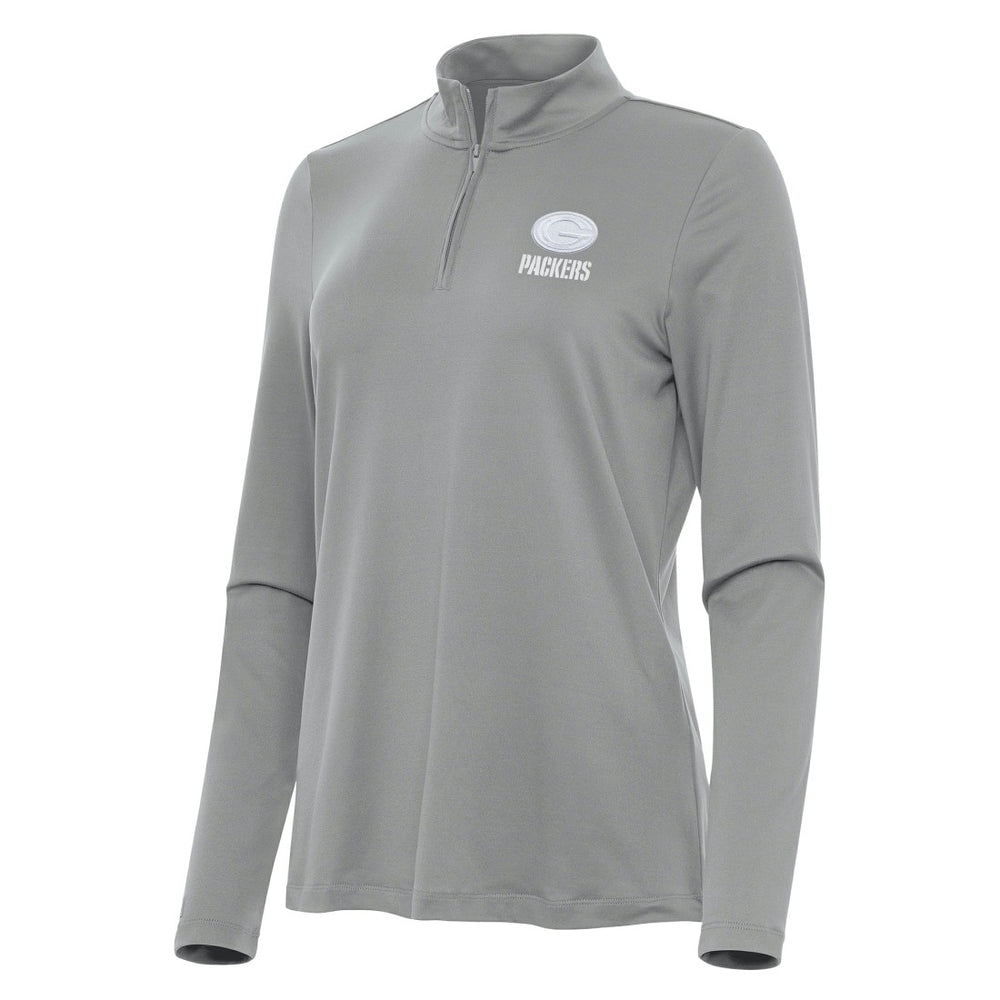 Green Bay Packers Antigua Women's Reprocess Quarter-Zip Top - Gray online