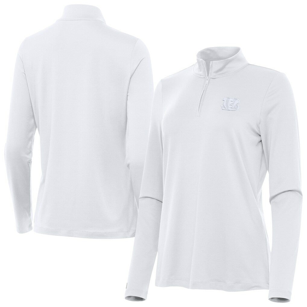 Cincinnati Bengals Antigua Women's Reprocess Quarter-Zip Top - White outlet