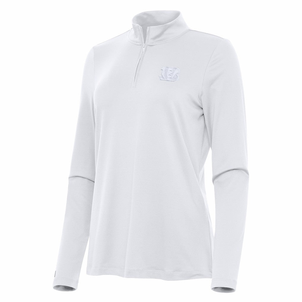 Cincinnati Bengals Antigua Women's Reprocess Quarter-Zip Top - White outlet