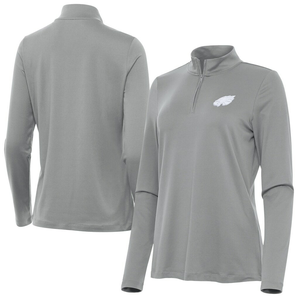 Philadelphia Eagles Antigua Women's Reprocess Quarter-Zip Top - Gray sale