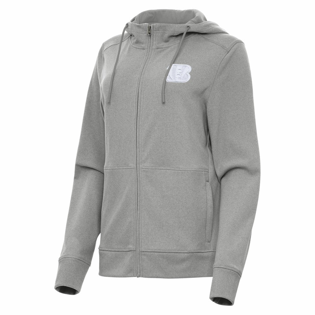 Cincinnati Bengals Antigua Women's Seeker Full-Zip Hoodie Jacket - Heather Gray for sale