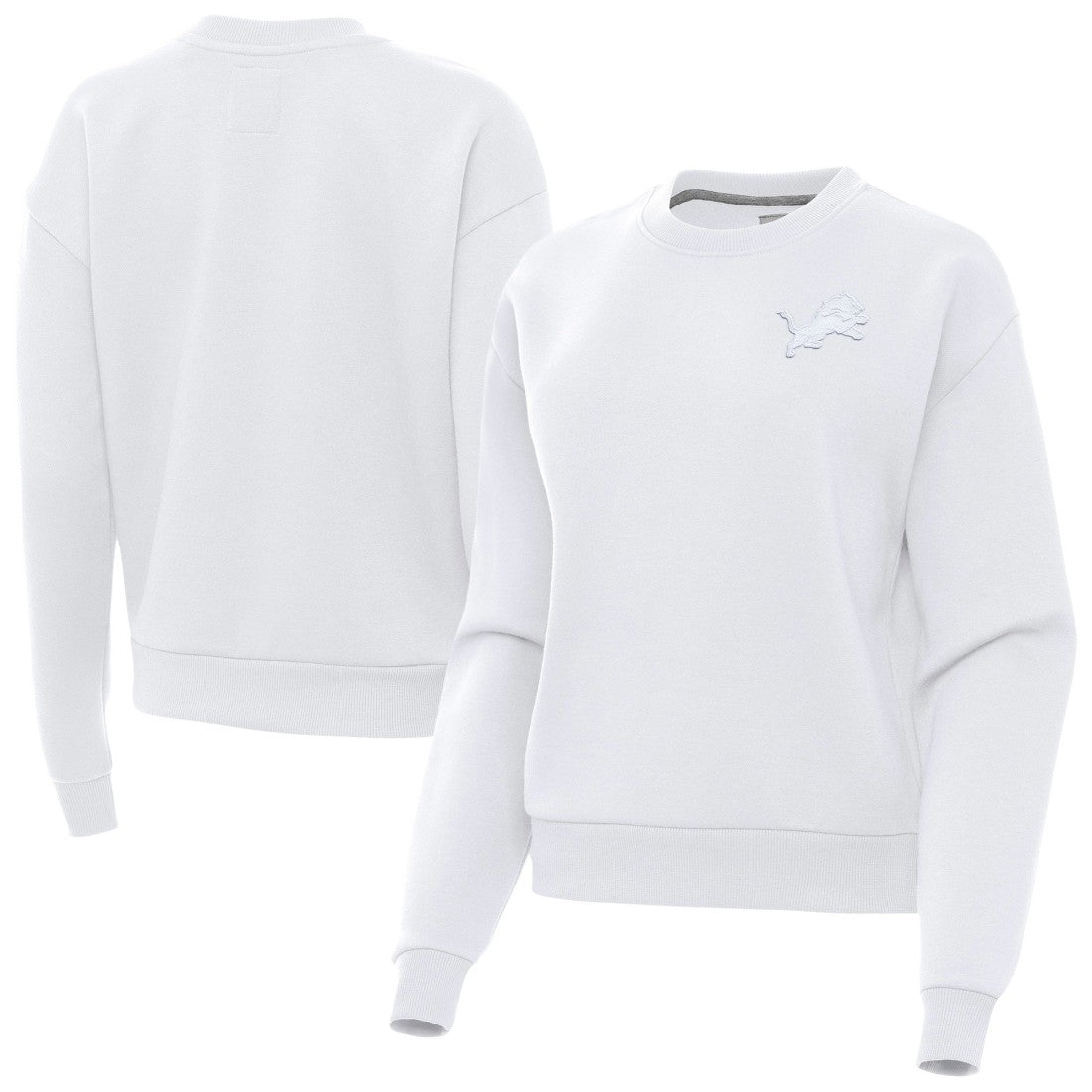 Detroit Lions Antigua Women's Victory Crew Pullover Sweatshirt - White on sale