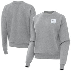 New York Giants Antigua Women's Victory Crew Pullover Sweatshirt - Heather Gray discount
