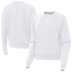 Philadelphia Eagles Antigua Women's Victory Crew Pullover Sweatshirt - White for sale