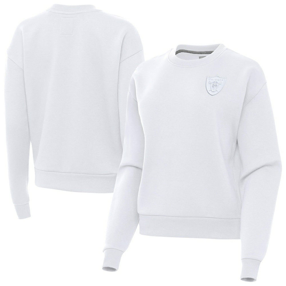 Las Vegas Raiders Antigua Women's Victory Crew Pullover Sweatshirt - White sale