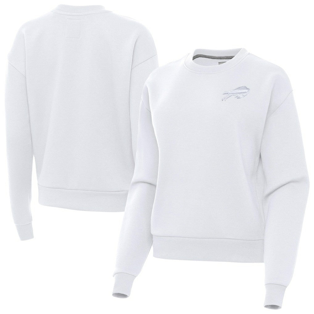 Buffalo Bills Antigua Women's Victory Crew Pullover Sweatshirt - White discount