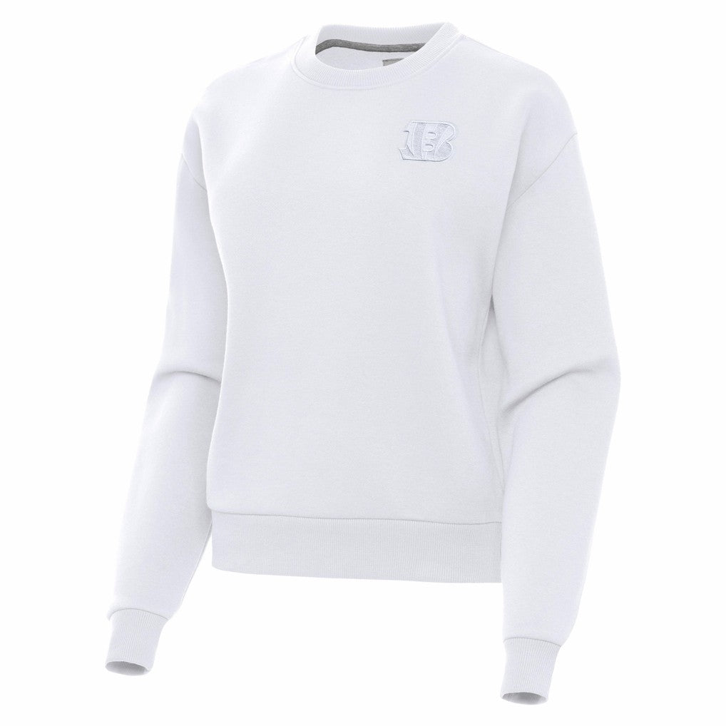 Cincinnati Bengals Antigua Women's Victory Crew Pullover Sweatshirt - White outlet