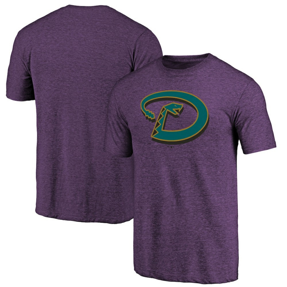 Arizona Diamondbacks Purple Cooperstown Official Logo Tri-Blend T-Shirt