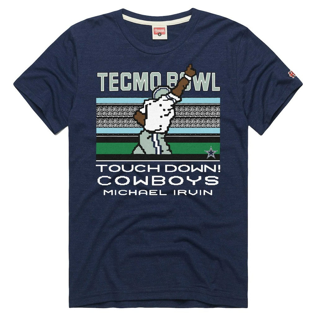 Michael Irvin Dallas Cowboys Homage Unisex Tecmo Bowl Retired Player Graphic Tri-Blend T-Shirt - Navy cheap