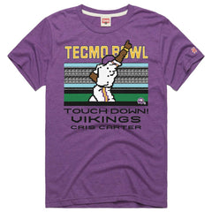 Cris Carter Minnesota Vikings Homage Unisex Tecmo Bowl Retired Player Graphic Tri-Blend T-Shirt - Purple on sale
