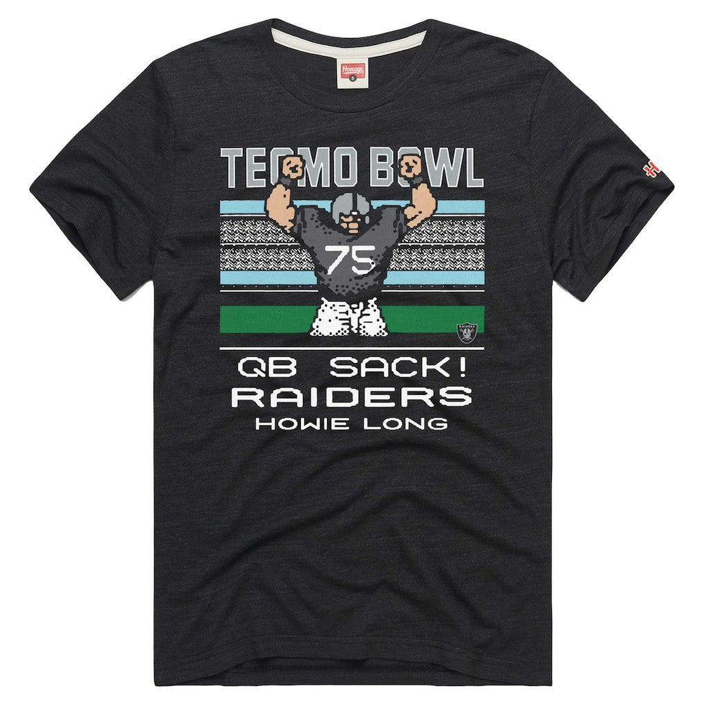 Howie Long Las Vegas Raiders Homage Unisex Tecmo Bowl Retired Player Graphic Tri-Blend T-Shirt - Charcoal discount