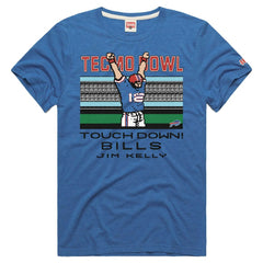 Jim Kelly Buffalo Bills Homage Unisex Tecmo Bowl Retired Player Graphic Tri-Blend T-Shirt - Royal outlet