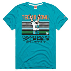 Dan Marino Miami Dolphins Homage Unisex Tecmo Bowl Retired Player Graphic Tri-Blend T-Shirt - Aqua on sale