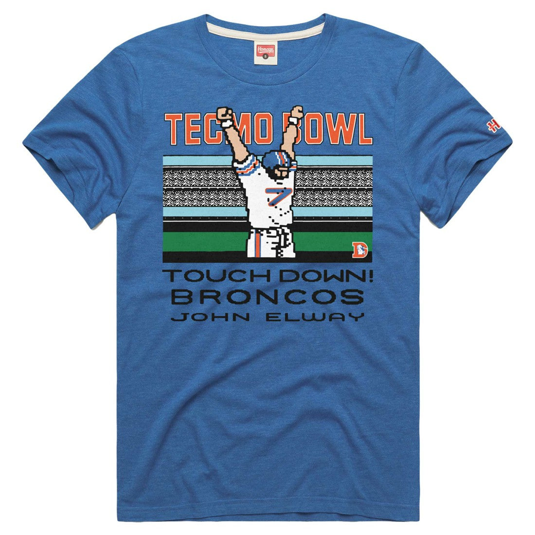 John Elway Denver Broncos Homage Unisex Tecmo Bowl Retired Player Graphic Tri-Blend T-Shirt - Royal on sale
