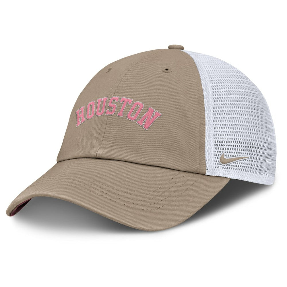 Houston Astros Unisex Mother's Day Club Trucker Adjustable Hat Khaki/White